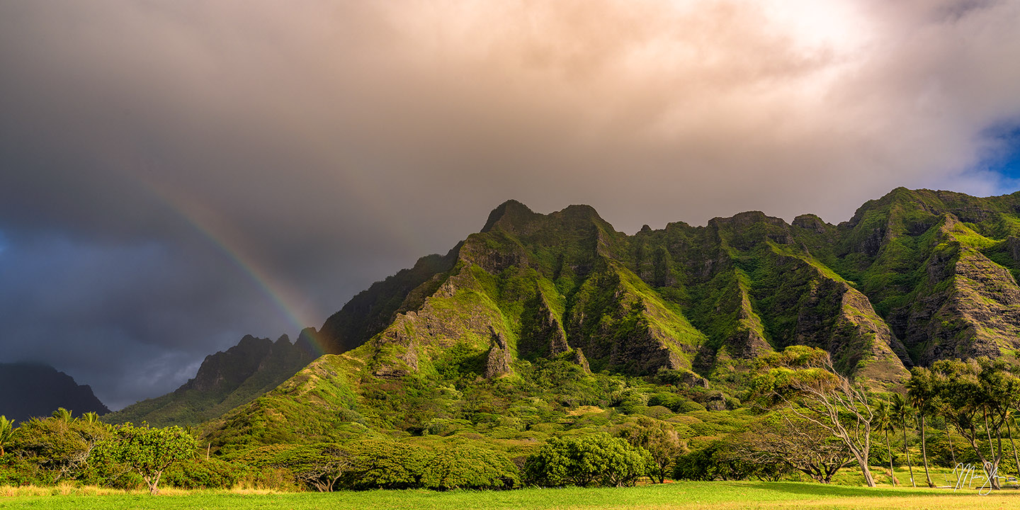 Rainbow Over Kualoa - Kualoa Ranch, Oahu, Hawaii
