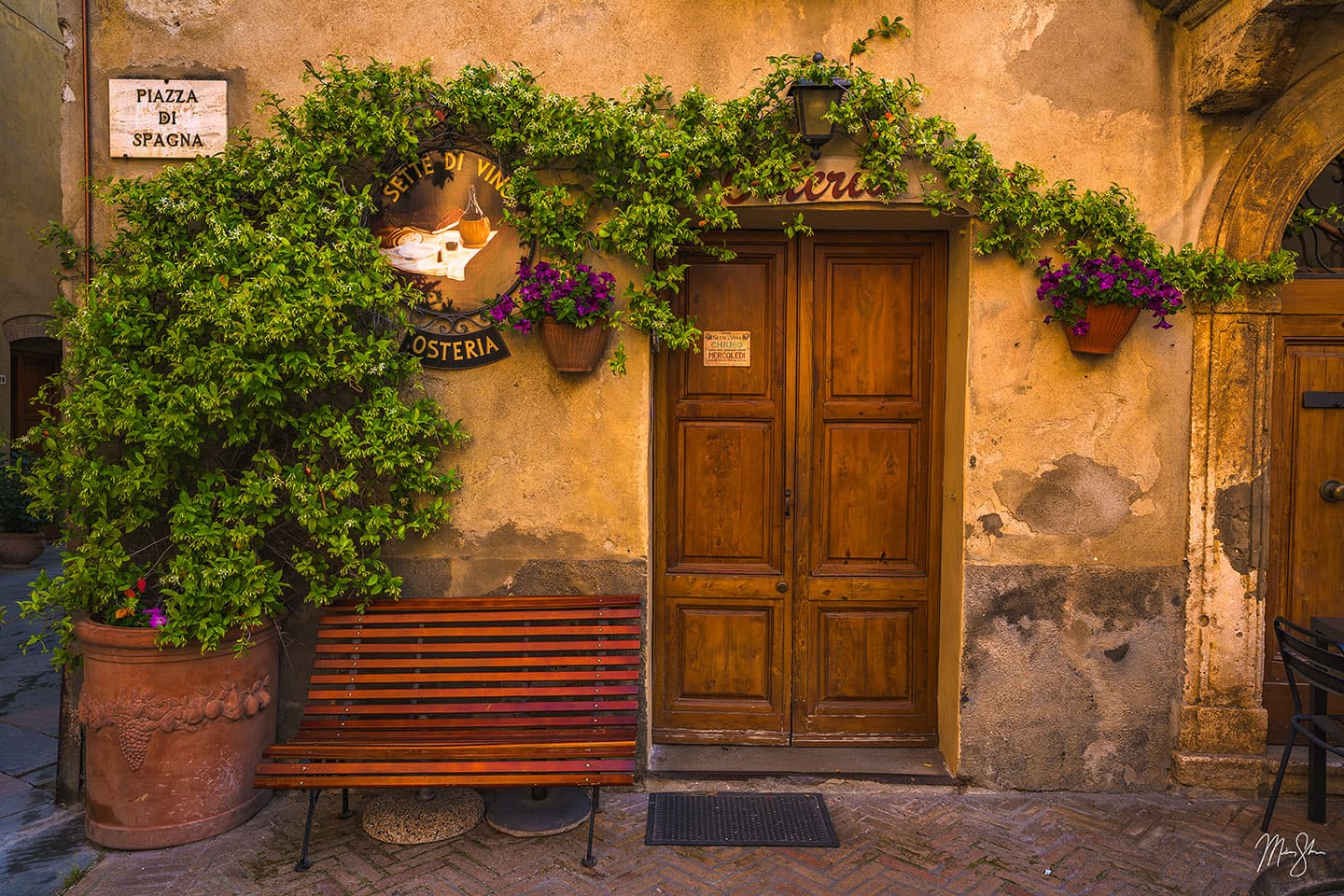 Restaurant on Piazza di Spagna - Pienza, Val dOrcia, Tuscany, Italy