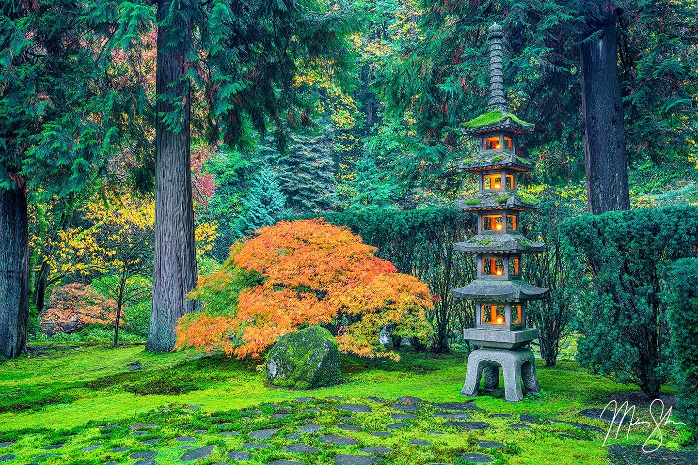 A serene scene at the Portland Japanese Garden