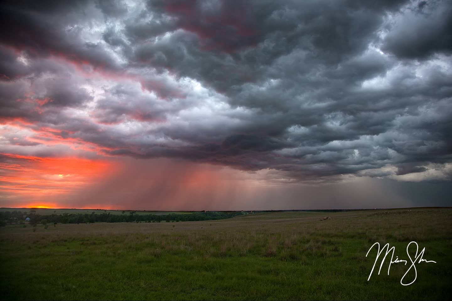 Smoky Hills Stormy Sunset - Near Minneapolis, Kansas