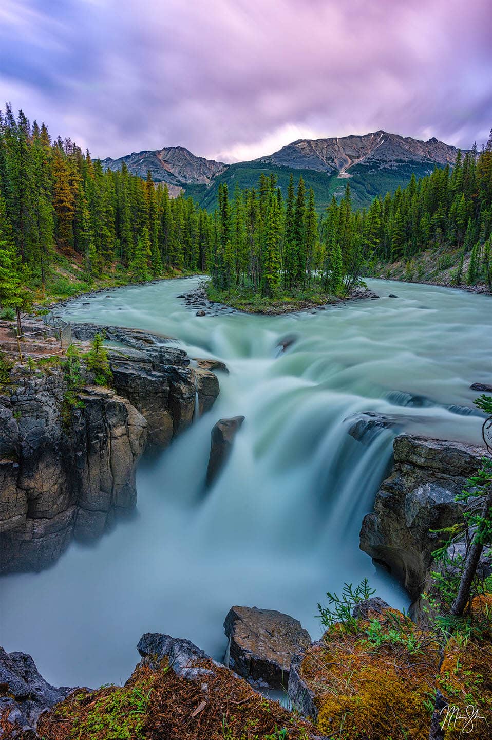 Smooth Sunwapta Falls - Sunwapta Falls, Jasper National Park, Alberta, Canada