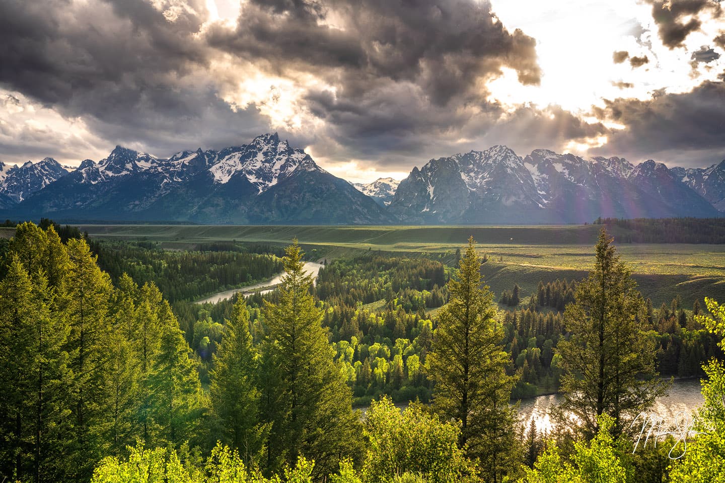 Snake River Sunrays - Snake River Overlook, Grand Teton National Park, Wyoming