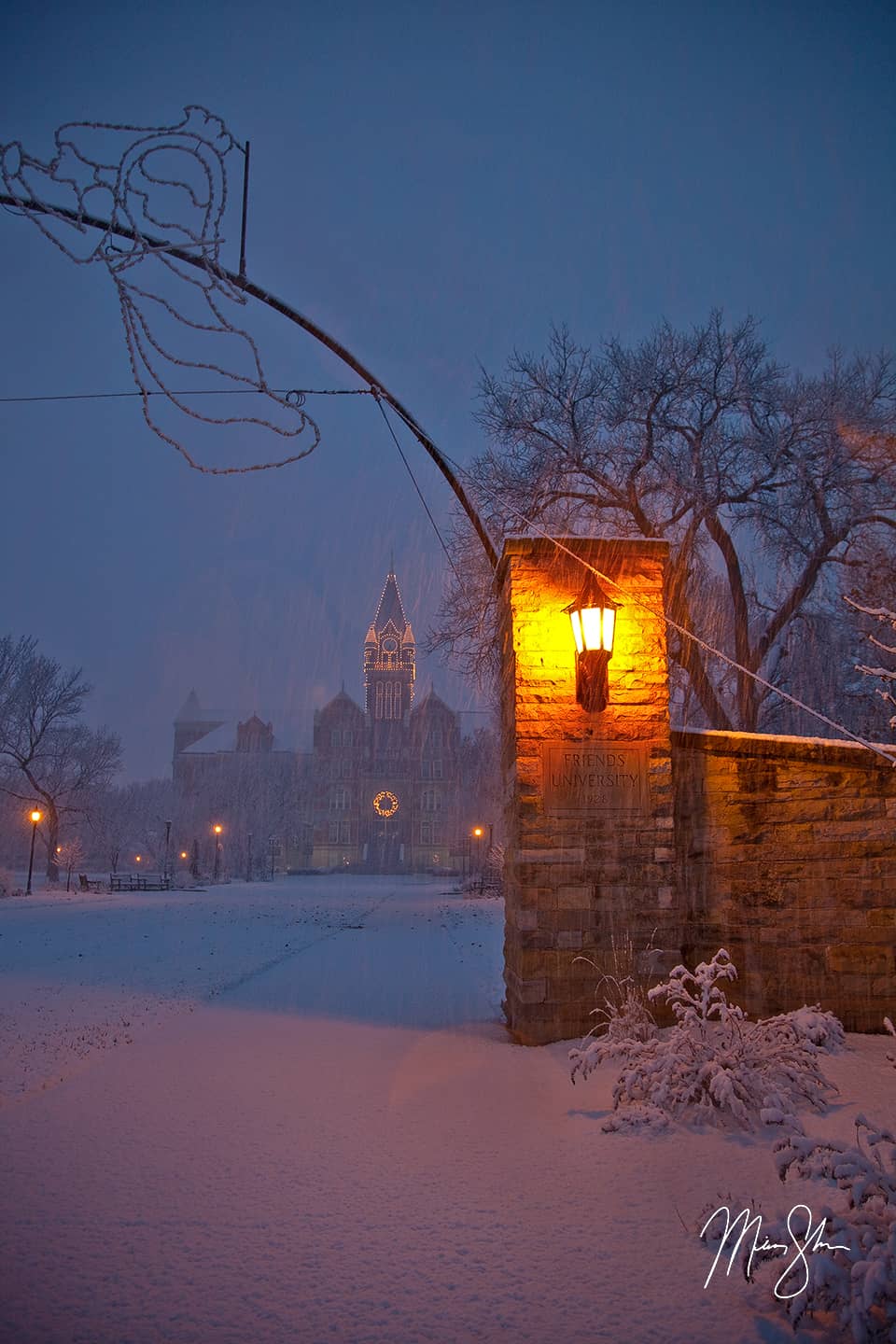 Snowy Scene at Friends University - Friends University, Wichita, KS