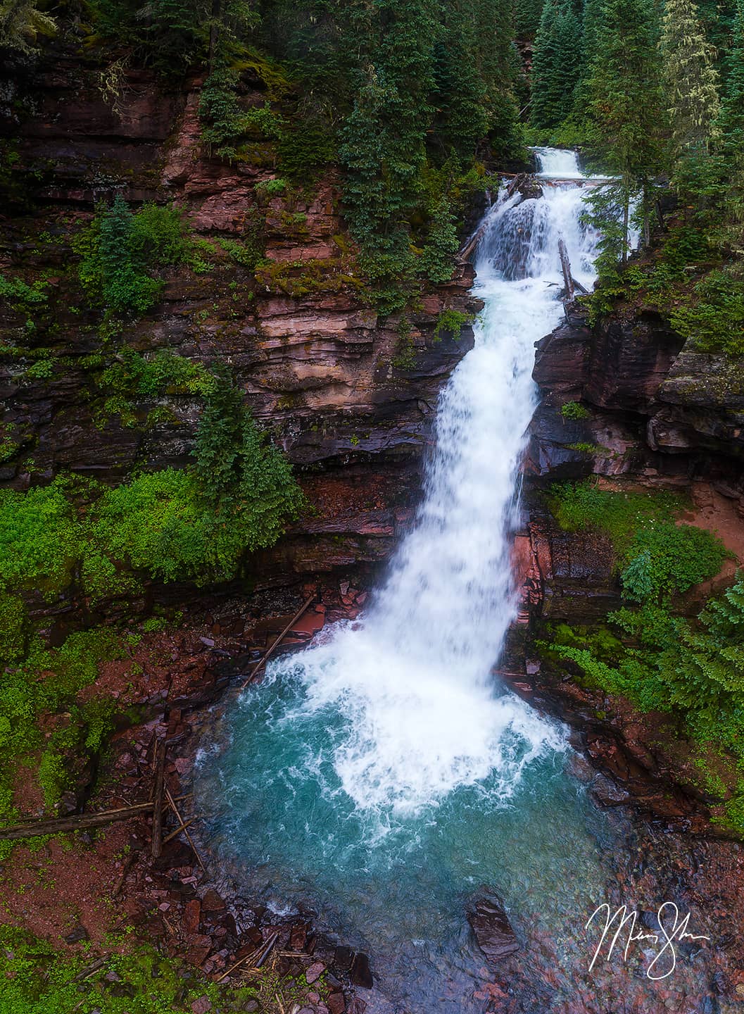 South Mineral Creek Falls From Above - South Fork Mineral Creek Falls, Silverton, Colorado