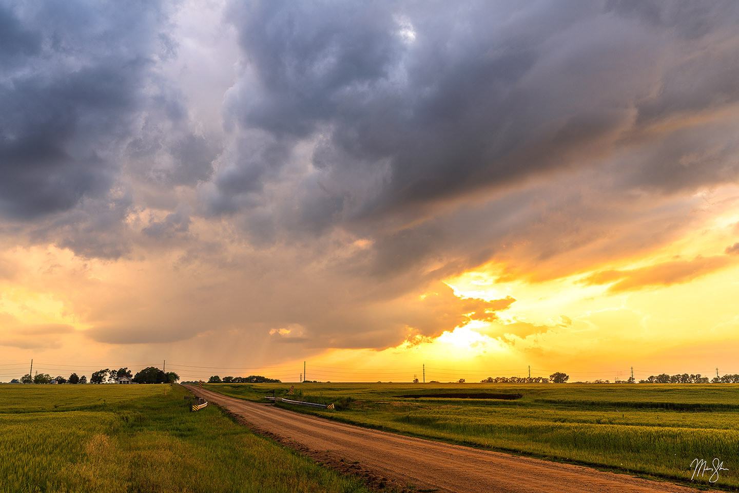 Spring Sunset on the Kansas Backroads - Viola, Kansas