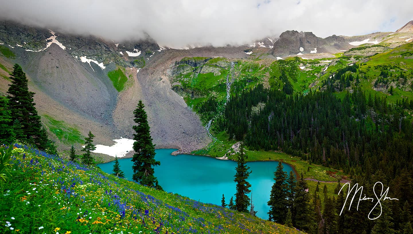 Storms Above Blue Lake Panorama - Ridgway, San Juans, Colorado