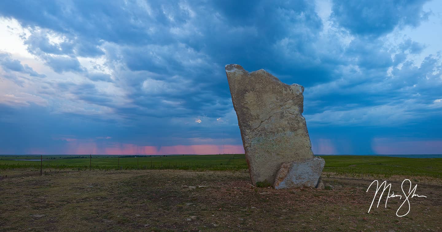 Stormy Teter Rock Sunset - Teter Rock, Flint Hills near Cassoday, Kansas