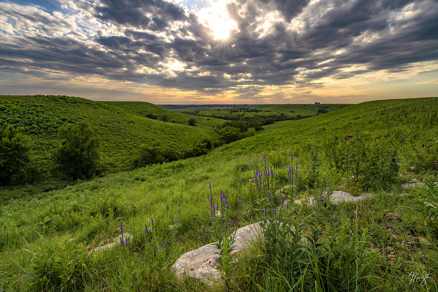 Sunrays Over the Flint Hills - Manhattan, Kansas