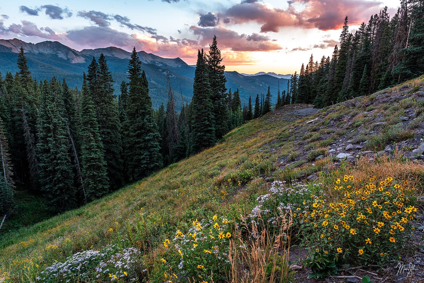 Sunset on the Road to Lake Irwin - Lake Irwin, near Crested Butte, Colorado