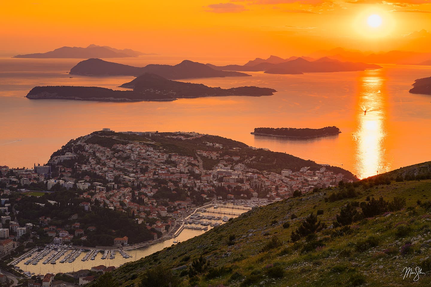 Sunset Over The Adriatic Mount Srd Dubrovnik Croatia Mickey 