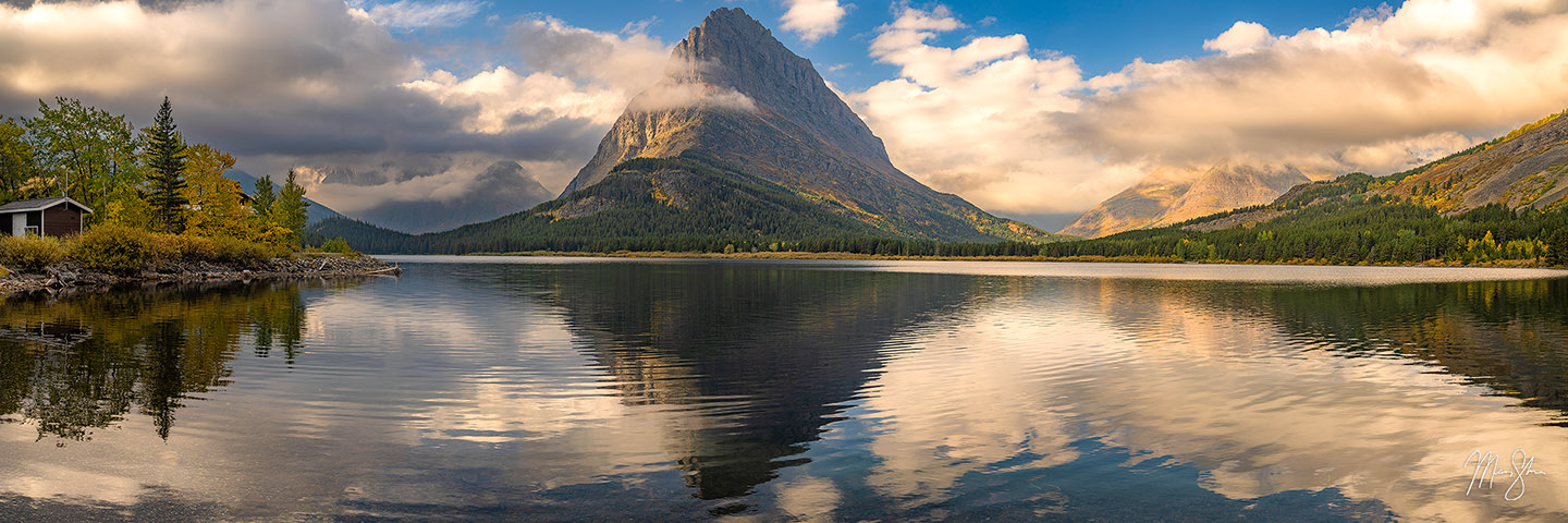 Swiftcurrent Lake Mirror Pano - Swiftcurrent Lake, Glacier National Park, Montana