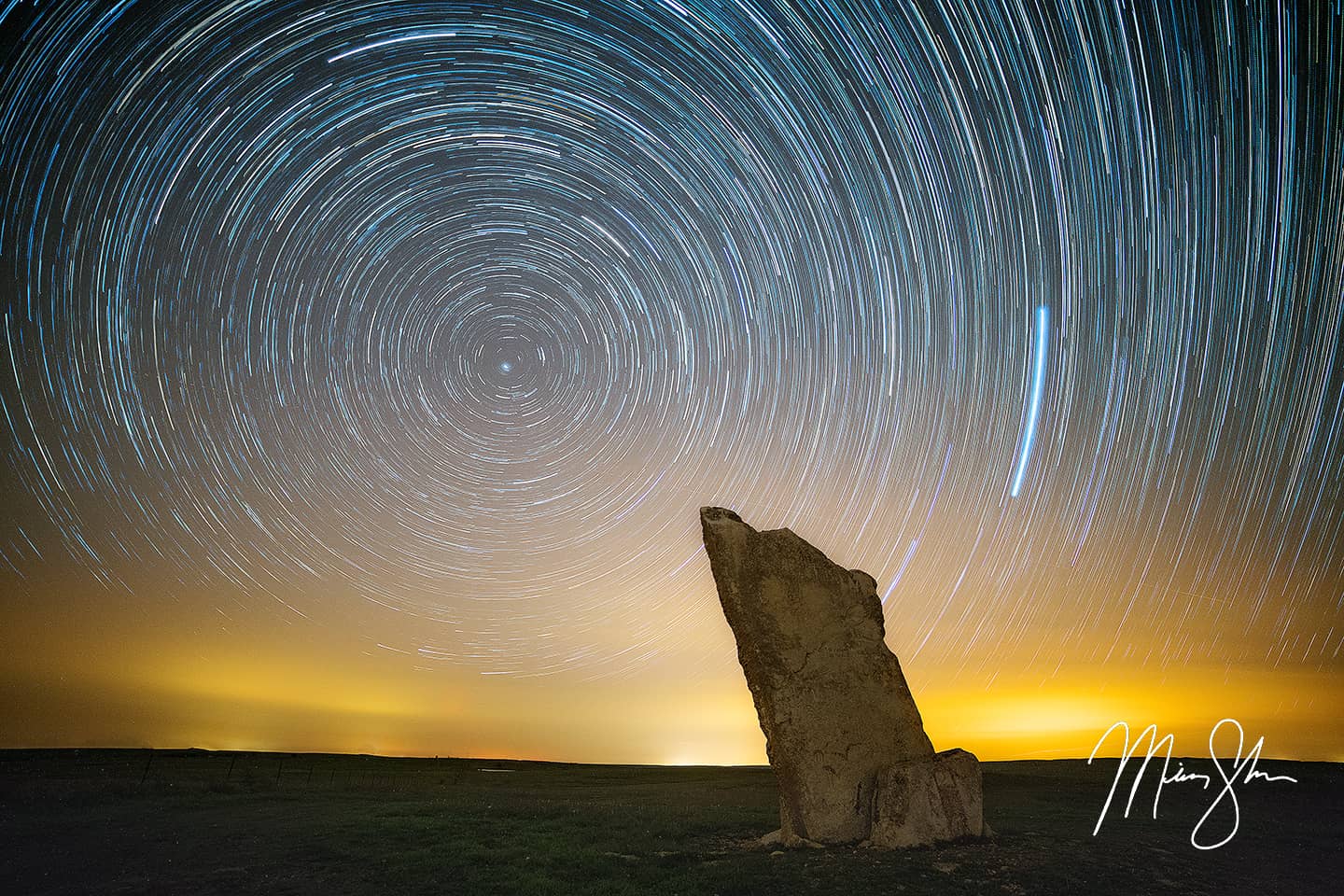 Teter Rock Star Trails - Teter Rock, Flint Hills, Kansas