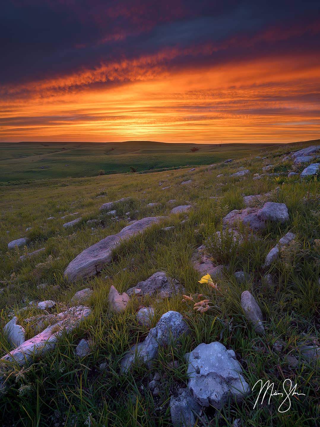 Texaco Hill Sunset - Texaco Hill, The Flint Hills, Kansas