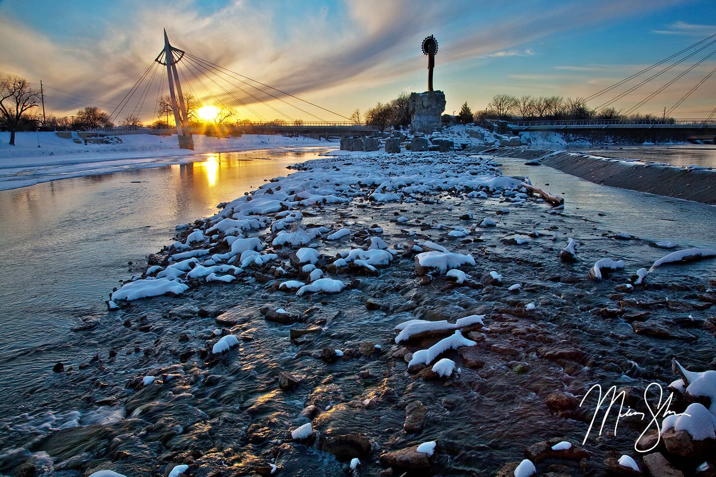 The Day After the Blizzard of Oz - Keeper of the Plains, Wichita, KS