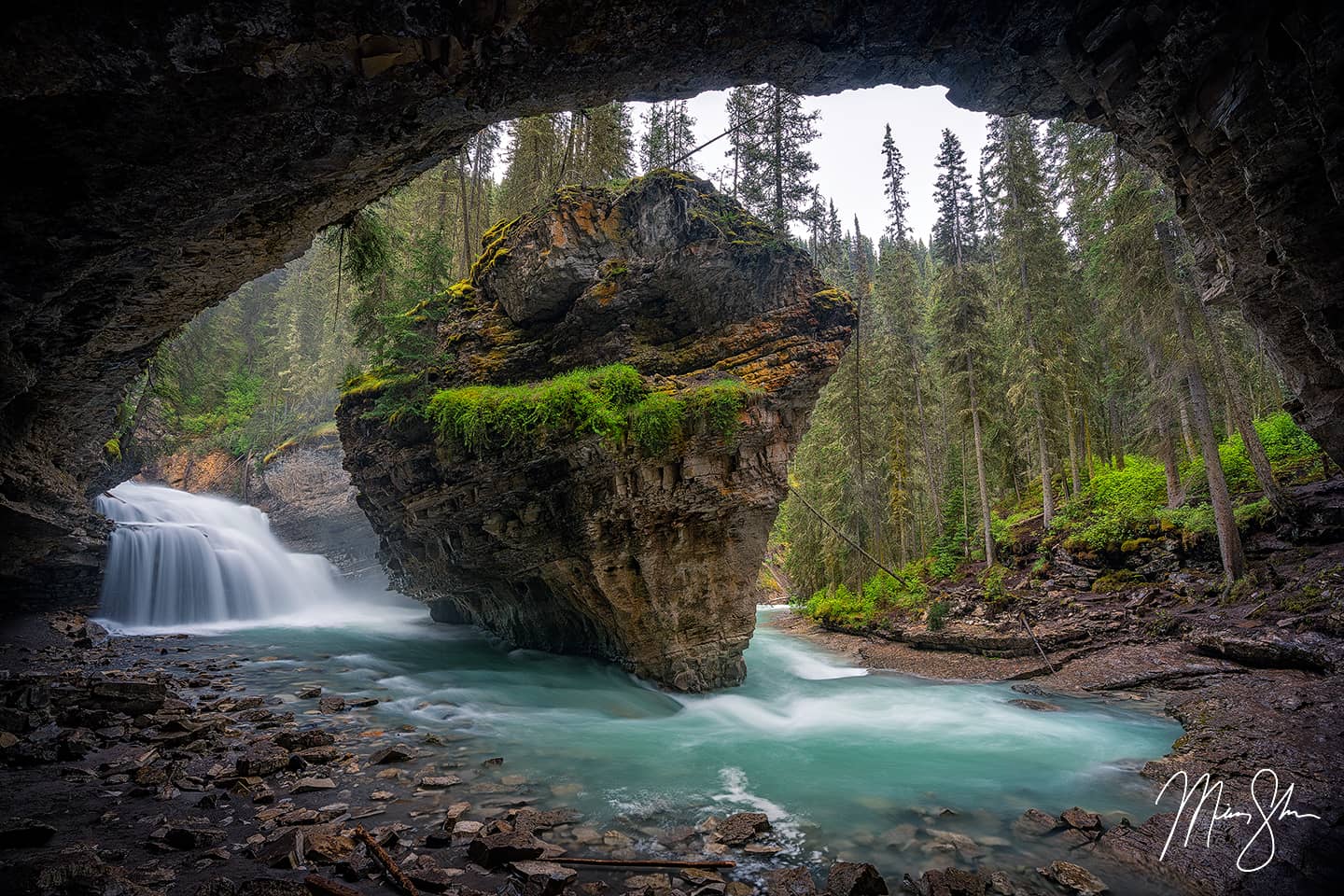 Limited Edition Fine Art Prints of the Secret Cave in Johnston Canyon, Banff National Park, Canada