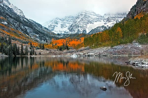 Autumn and Winter Collide at the Maroon Bells