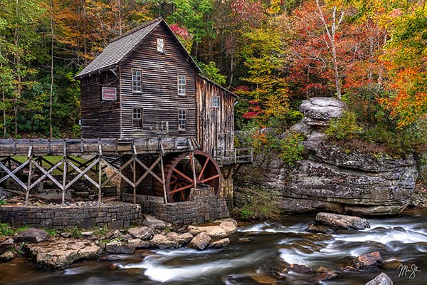 Babcock Grist Mill in Peak Autumn