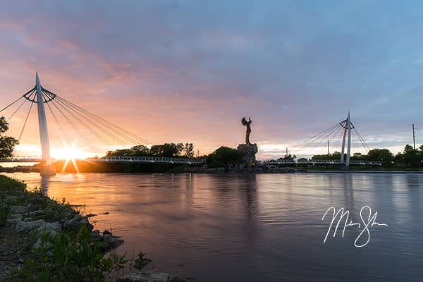 Brilliant Sunburst Sunset at the Keeper of the Plains