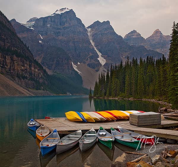 Canoes Of Moraine Lake