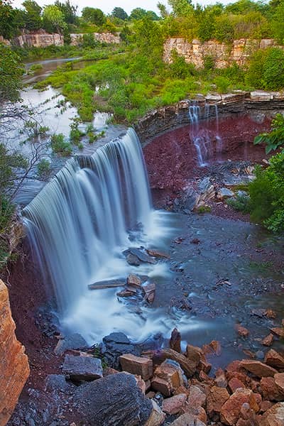 Cowley State Fishing Lake Waterfall