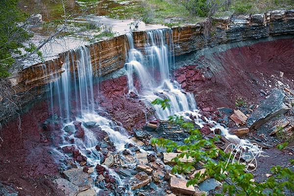 Cowley Lake Waterfall