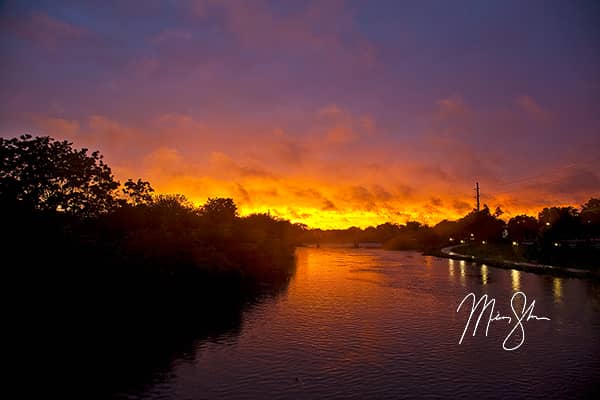 Fiery Arkansas River Sunset