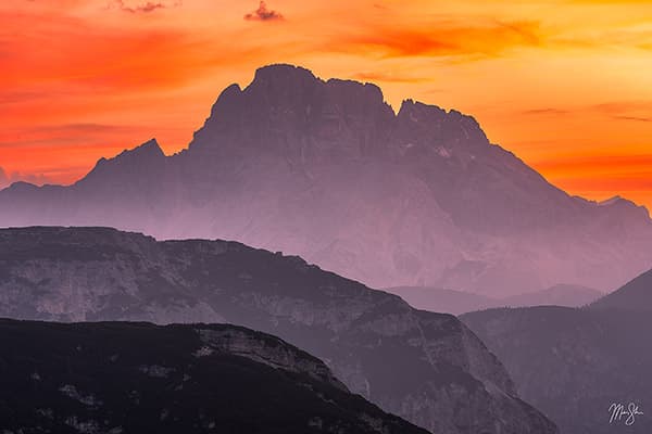 Fire in the Dolomites Sky at Monte Pelmo