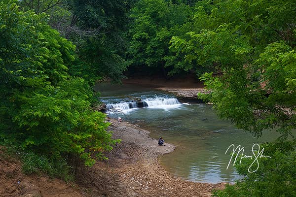 Fishing at Wakarusa River Falls