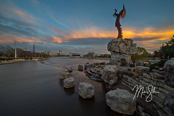 Keeper of the Plains Spring Sunset