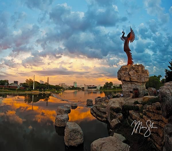 Keeper of the Plains Stormy Sunset