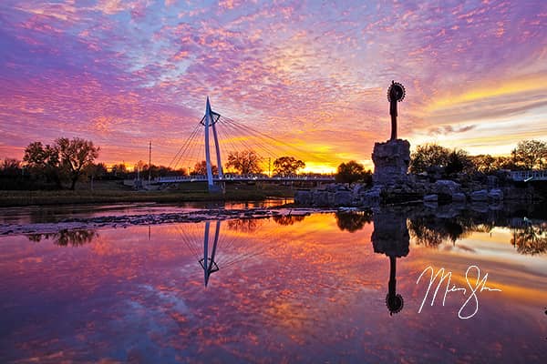 Keeper of the Plains Sunset Reflection