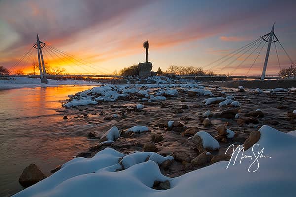 Keeper Of The Plains Winter Sunset