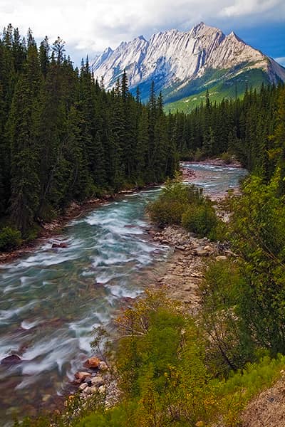 Maligne River Mountains