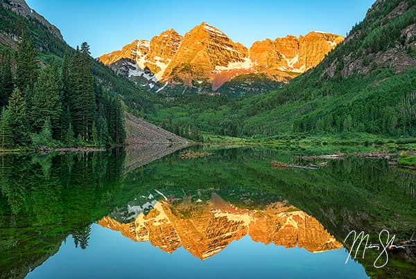 Maroon Bells Under Bluebird Skies