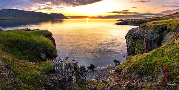 Midnight Sunset Over Iceland