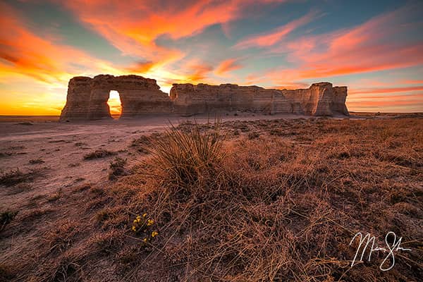 Monument Rocks Sunset Warmth