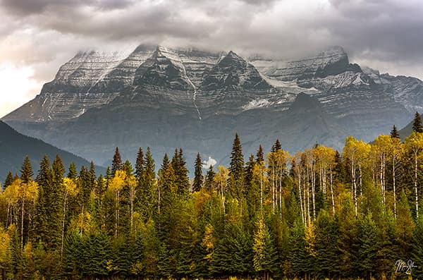 Mount Robson Moody Autumn Morning