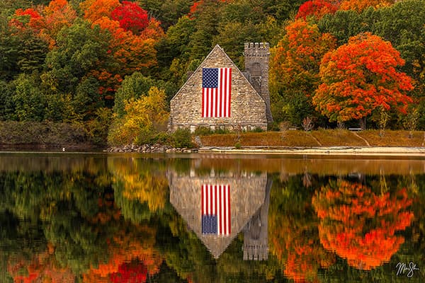 Old Stone Church in Peak Autumn