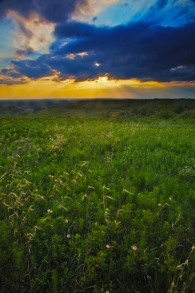 Spring Sunset On The Konza Prairie