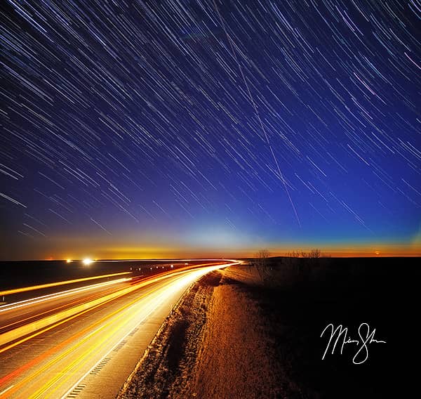 Startrails on the Kansas Turnpike