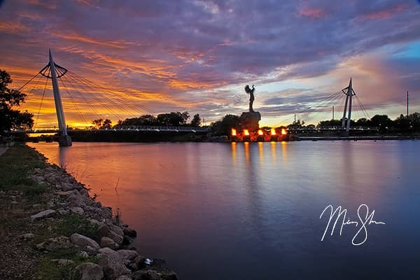 Summer Sunset at the Keeper of the Plains