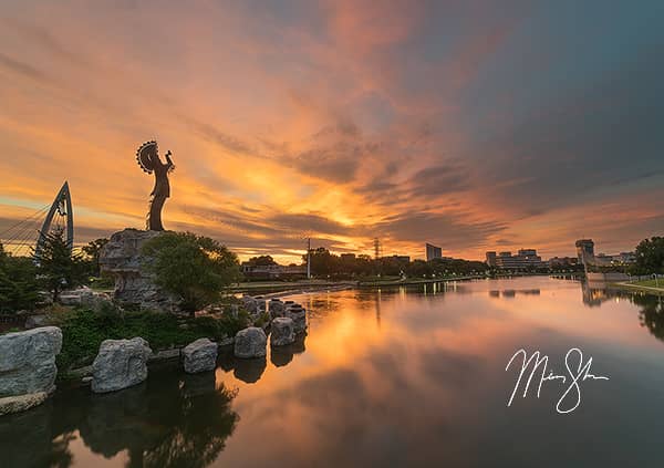 Sunrise Fire at the Keeper of the Plains