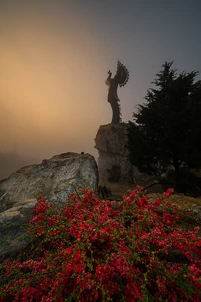 Sunrise Fog at the Keeper of the Plains