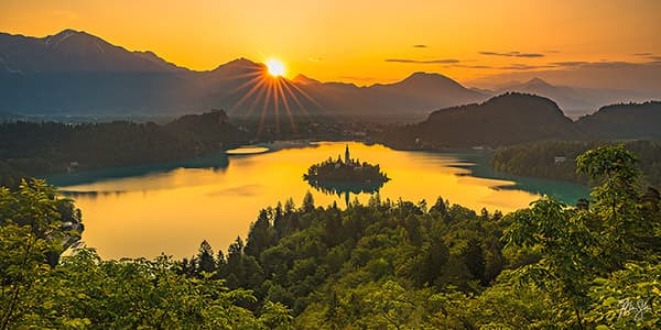 Sunrise over Lake Bled