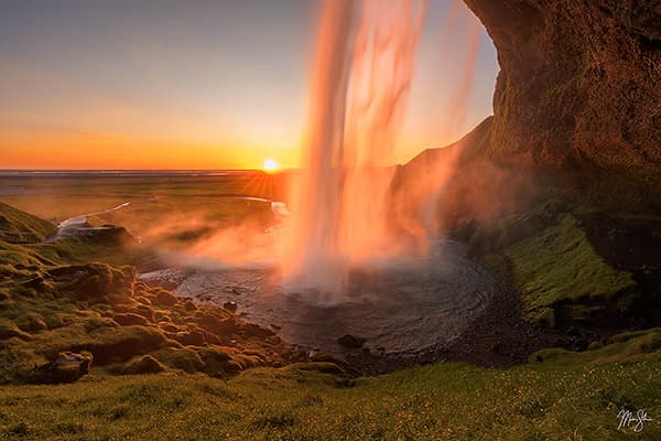 Sunset at Seljalandsfoss