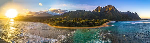 Tunnels Beach Sunrise Panorama