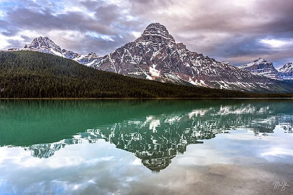 Waterfowl Lake Sunrise Reflection Icefields Parkway Alberta