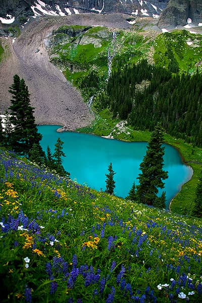 Wildflowers and Waterfalls at Blue Lake