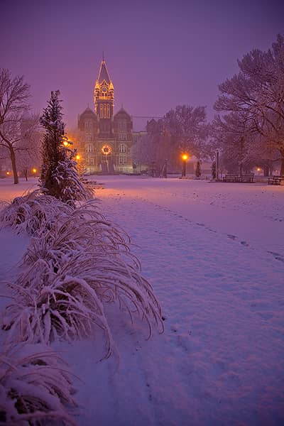 Winter Lights of Friends University Davis Clocktower
