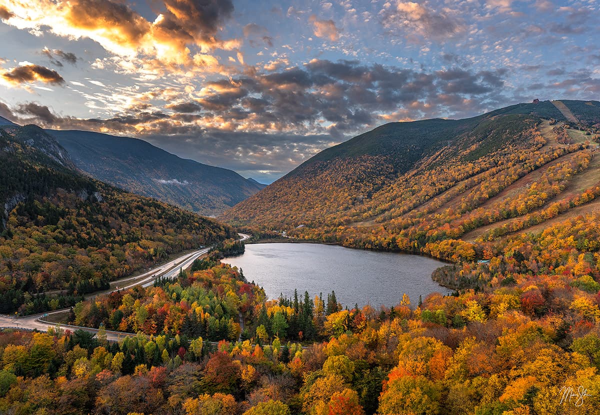 Artist Bluff in Franconia Notch during the height of fall colors.